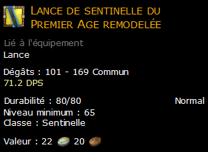 Lance de sentinelle du Premier Age remodelée