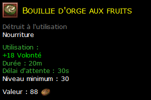 Bouillie d'orge aux fruits