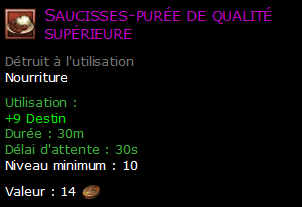 Saucisses-purée de qualité supérieure