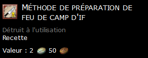 Méthode de préparation de feu de camp d'if