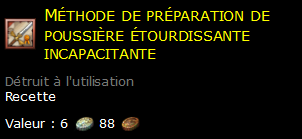 Méthode de préparation de poussière étourdissante incapacitante