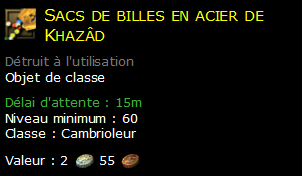 Sacs de billes en acier de Khazâd