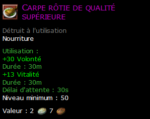 Carpe rôtie de qualité supérieure