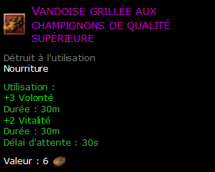 Vandoise grillée aux champignons de qualité supérieure