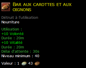 Bar aux carottes et aux oignons