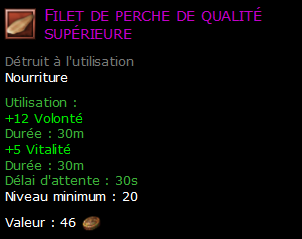 Filet de perche de qualité supérieure