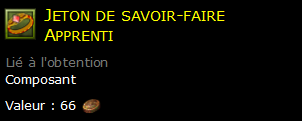 Jeton de savoir-faire Apprenti