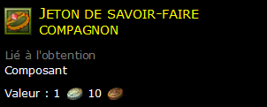 Jeton de savoir-faire compagnon