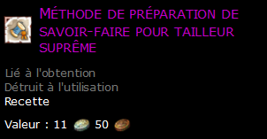 Méthode de préparation de savoir-faire pour tailleur suprême