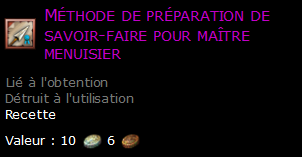 Méthode de préparation de savoir-faire pour maître menuisier