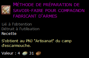 Méthode de préparation de savoir-faire pour compagnon fabricant d'armes