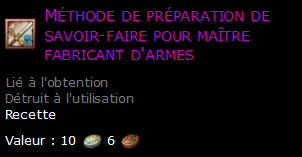 Méthode de préparation de savoir-faire pour maître fabricant d'armes