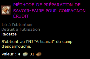 Méthode de préparation de savoir-faire pour compagnon érudit