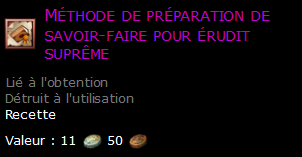 Méthode de préparation de savoir-faire pour érudit suprême