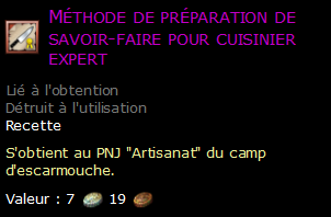 Méthode de préparation de savoir-faire pour cuisinier expert