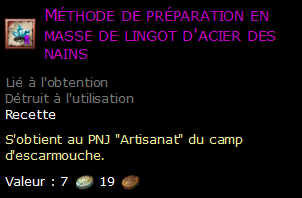 Méthode de préparation en masse de lingot d'acier des nains