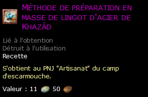 Méthode de préparation en masse de lingot d'acier de Khazâd