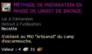 Méthode de préparation en masse de lingot de bronze