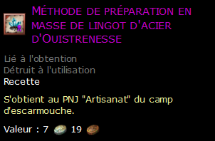 Méthode de préparation en masse de lingot d'acier d'Ouistrenesse