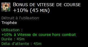 Bonus de vitesse de course +10% (45 min)