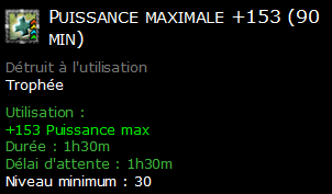 Puissance maximale +153 (90 min)