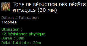 Tome de réduction des dégâts physiques (30 min)