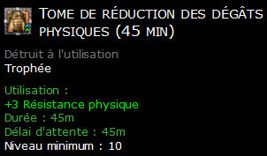 Tome de réduction des dégâts physiques (45 min)