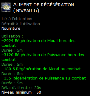 Aliment de régénération (Niveau 6)