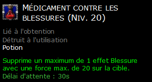 Médicament contre les blessures (Niv. 20)