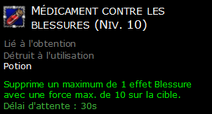 Médicament contre les blessures (Niv. 10)