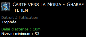 Carte vers la Moria - Gharaf-fehem