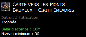 Carte vers les Monts Brumeux - Cirith Imladris