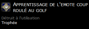 Apprentissage de l'emote coup roulé au golf