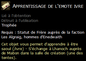 Apprentissage de l'emote ivre