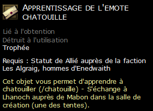 Apprentissage de l'emote chatouille