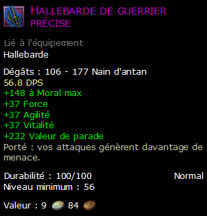 Hallebarde de guerrier précise