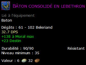 Bâton consolidé en lebethron