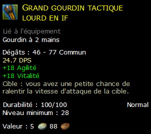 Grand gourdin tactique lourd en if