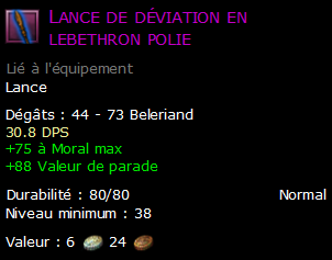 Lance de déviation en lebethron polie