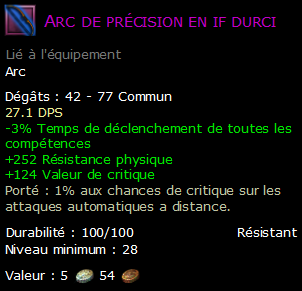 Arc de précision en if durci