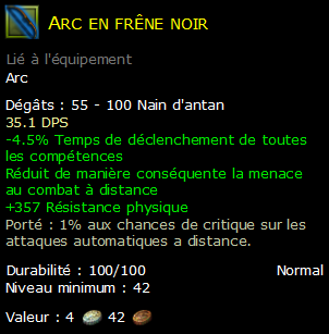 Arc en frêne noir