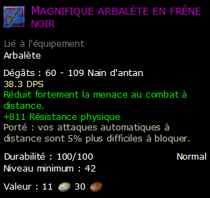 Magnifique arbalète en frêne noir