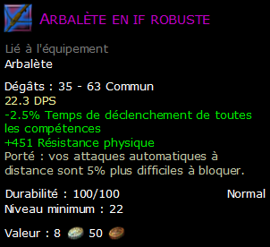 Arbalète en if robuste