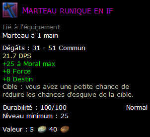 Marteau runique en if