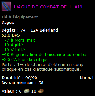 Dague de combat de Thain