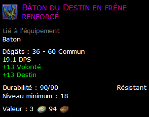 Bâton du Destin en frêne renforcé