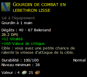 Gourdin de combat en lebethron lisse