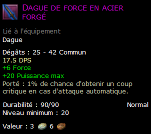 Dague de force en acier forgé