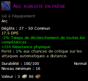 Arc robuste en frêne