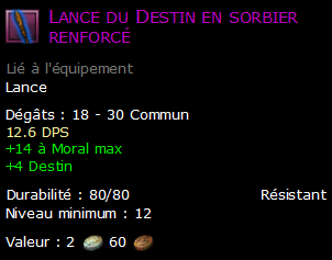 Lance du Destin en sorbier renforcé